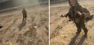 Düşen savaş uçağından kurtulan ABD askerinin yanına koştu, teşekkür etti