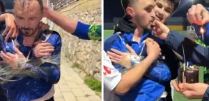 İlginç sürpriz Daha önce gördüğünüz doğum günü kutlamalarını unutun