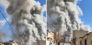 İran kentini vurdular Dumanlar yükseldi