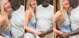 NBA efsanesi ile dünyanın en uzun modeli yan yana