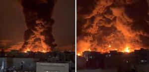 Tahran’da vurulan petrol deposunun yeni görüntüsü