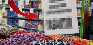 Bayram şekeri reyonuna asılan not tepki çekti