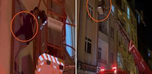 Alzheimer hastası annenin tanımadığı oğlu, eve itfaiye merdiveniyle girdi