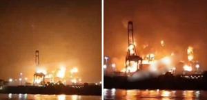 Saldırı sonrası Umman’daki kritik limandan dev yangın