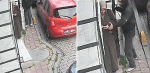 Güpegündüz kaydedilen görüntüye bakın: Kadının yanına sinsice yaklaşıp...