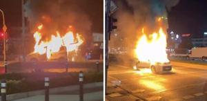 Seyir halindeyken alev alev yandı