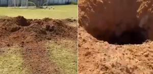 İran’ın füzesinin gücüne bakın İsrail’de krater gibi delik açıldı