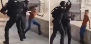 İsrailli asker, Filistinli babayı çocuğunun gözü önünde dövdü