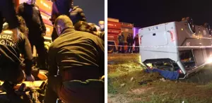 Antalya’da cezaevi personelini taşıyan servis devrildi: 16 infaz koruma memuru yaralandı
