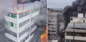 Can pazarı Alevlerin sardığı binada mahsur kaldılar