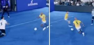 Topu uzaklaştırmak isterken seyirciye kabusu yaşattı