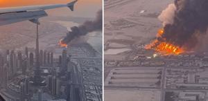 Yolcu uçağındaki turist İran’ın vurduğu dev fabrikayı görüntüledi