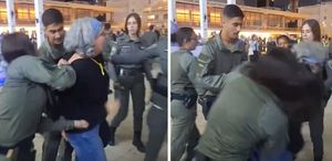 Kendi vatandaşlarına dahi tahammülleri yok İsrail polisinden savaş karşıtı yaşlı kadına saldırı