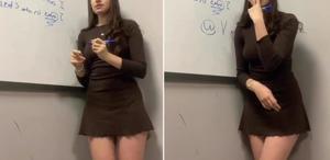 Genç öğretmen anlattığı konuyla değil kıyafetiyle gündem oldu