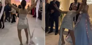 Böyle takı töreni görülmedi Dansı davetlileri mest etti