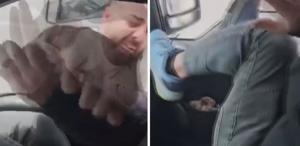 Kamyonetin yanına geldi, sürücüye camdan dehşeti yaşattı