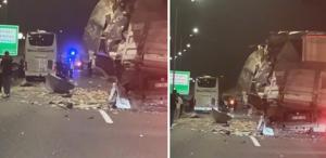 Kuzey Marmara Otoyolu’nda tır ile yolcu otobüsü çarpıştı, 10 kişi yaralandı