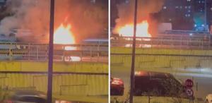 Okmeydanı’nda ticari takside yangın: Yolcular son anda tahliye edildi