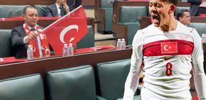 AK Parti grubunda milli takım coşkusu Salon Türk bayraklarıyla donatıldı