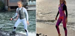 Çağla Şıkel’den cesaret isteyen spor Suyun üzerinde adeta şov yaptı