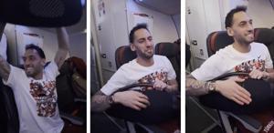 Hakan Çalhanoğlu ve takım arkadaşları, ’’Bir oluruz yolunda’’ şarkısıyla coştu