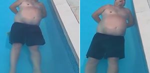 Havuzda uyuya kaldı Eşi horladığı anları böyle kayda aldı