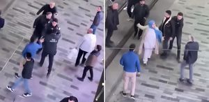 Taksim’de feci kavga Teyze de dahil olunca ortalık iyice karıştı