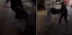 Bursa’da genç kızların saç saça kavgası kamerada