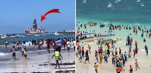 Çağrı Bey Somali’de Türk bayrağını gören sahile akın etti