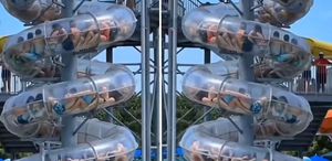 Çin’de aqua parkta korku dolu anlar: Kaydırakta mahsur kaldılar