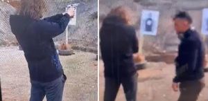 Polis babanın, 9 kişiyi katleden oğluna atış talimi yaptırdığı anlar