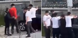 Okula bıçakla girmeye çalışırken polis tarafından böyle yakalandı