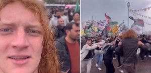 Amerikalı gezgin Diyarbakır’da protestonun ortasında kaldı