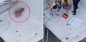 Önce silah sesleri duyuldu sonra kadın kendini 6’ncı kattan attı