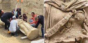 Molozların içinden tarih fışkırdı Tam 2 bin yıllık Athena heykeli çıkarıldı