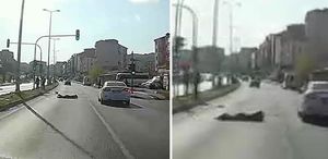 Otomobilin çarptığı üniversite öğrencisi yaralandı