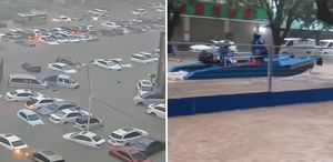 Çin’in Qinzhou şehri tamamen sulara gömüldü