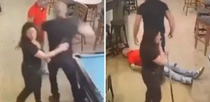 Bilardo masasında taciz intikamı Karısına dokunan adamı tek yumrukla nakavt etti