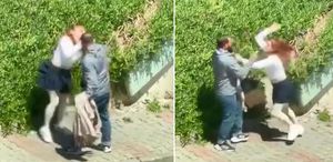 Tartıştığı kadını sokak ortasında yumrukladı, müdahale edenlere tepki gösterdi