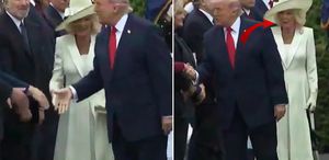 Trump seremoni sırasında Kraliçe Camilla’nın önüne geçti