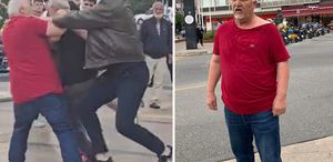 Eşinin gözü önünde darp edildi
