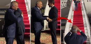 Macron ile Paşinyan birbirine zor veda etti Defalarca sarıldılar, kalp yapıp öpücük yolladılar
