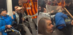 Şampiyonluk kutlamasında skandal Metroda yaşlı adama saldırdılar