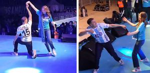 Erzurumsporlu Giorbelidze, eşiyle yaptığı dansla kutlamalara damga vurdu