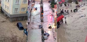 Samsun’u vuran selin geldiği anlar kamerada