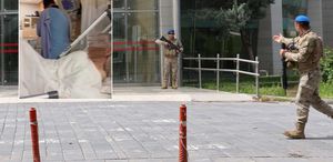 Jandarmanın uzun namlulu silahla operasyon yaptığı hastaneden vahim görüntüler