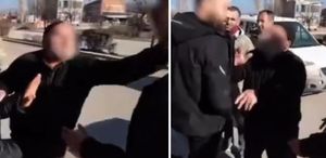 Yaşlı adam, kaza yapan gençleri tokatladı