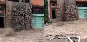 Ordu’da sel suları evin içinden şelale gibi aktı