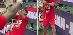 Arjantinli futbolcu şampiyonluk kupasını parçaladı