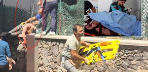 Korkunç olay Sırtına saplanan demirle hastaneye kaldırıldı